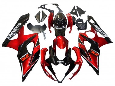 2005-2006 Suzuki GSXR 1000 Motorcycle Fairings - Red Glossy Black UK