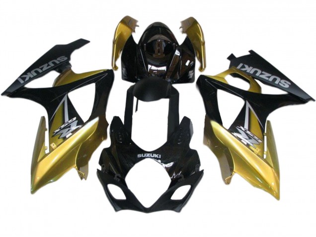 2007-2008 Suzuki GSXR 1000 Motorcycle Fairings - Gold Black Silver Decal UK