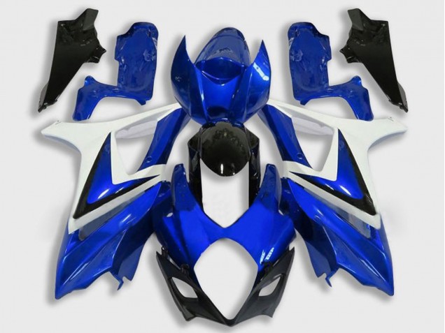 2007-2008 Suzuki GSXR 1000 Motorcycle Fairing - White Blue Black UK