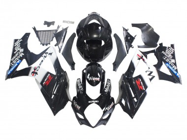 2007-2008 Suzuki GSXR 1000 Motorcycle Fairings - Glossy Black White West UK