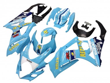 2007-2008 Suzuki GSXR 1000 Motorcycle Fairings - Light Blue Yellow Black Motul Rizla UK