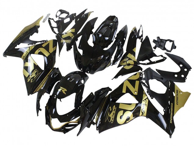 2009-2016 Suzuki GSXR 1000 Motorcycle Fairings - Glossy Black Gold UK