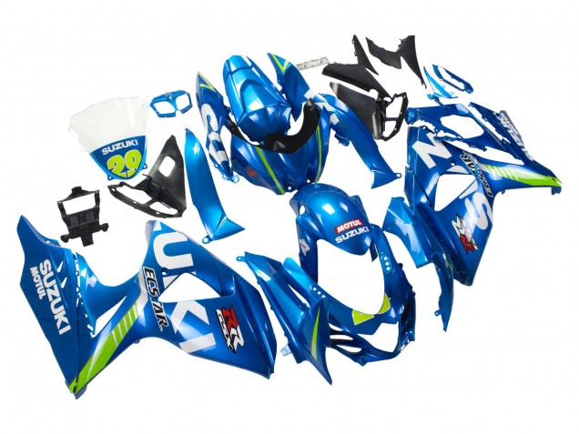 2009-2016 Suzuki GSXR 1000 Motorcycle Fairings - Light Blue Green Motul 29 Ecstar UK