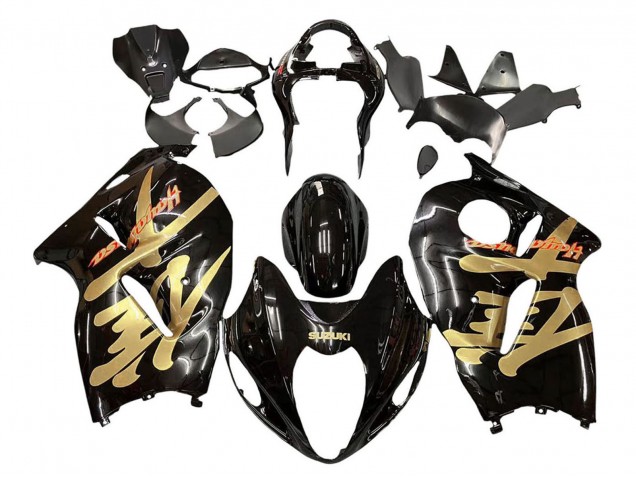 1996-2007 Suzuki GSXR 1300 Hayabusa Motorcycle Fairings - Glossy Black Gold Hayabusa UK