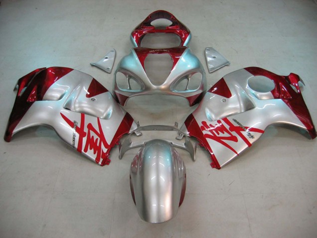 1996-2007 Suzuki GSXR 1300 Hayabusa Motorcycle Fairings - Silver Red Hayabusa UK