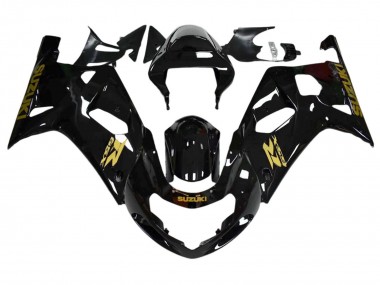 2001-2003 Suzuki GSXR 600 / GSXR 750 Motorcycle Fairings - Glossy Black Gold Decal UK