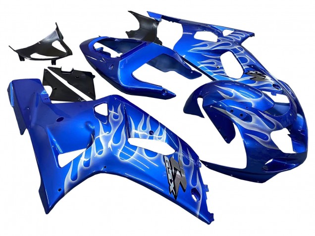 2001-2003 Suzuki GSXR 600 / GSXR 750 Motorcycle Fairings - Blue with White Flame UK