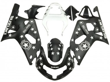 2001-2003 Suzuki GSXR 600 / GSXR 750 Motorcycle Fairings - Glossy Black White Star UK