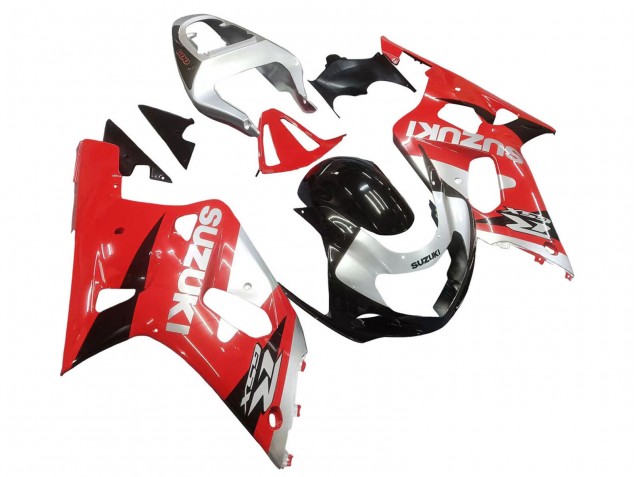 2001-2003 Suzuki GSXR 600 / GSXR 750 Motorcycle Fairing - Red White Glossy Black UK