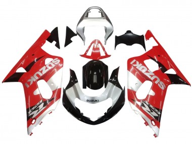 2001-2003 Suzuki GSXR 600 / GSXR 750 Motorcycle Fairing - Red White Glossy Black UK