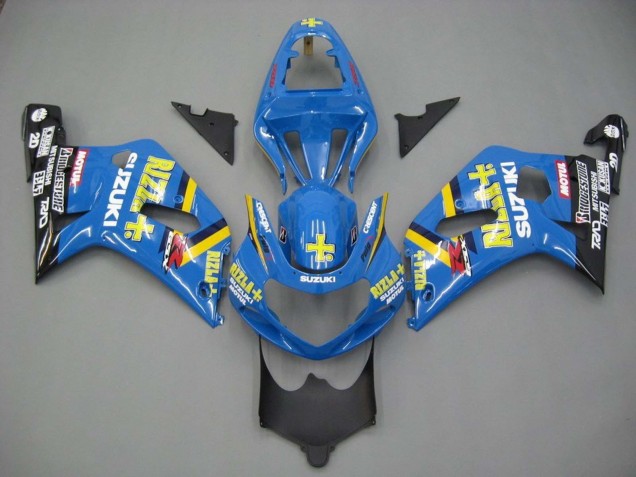 2001-2003 Suzuki GSXR 600 / GSXR 750 Motorcycle Fairings - Blue Yellow Black Motul Rizla UK