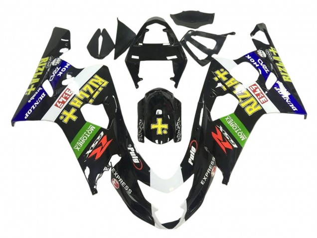 2001-2003 Suzuki GSXR 600 / GSXR 750 Motorcycle Fairings - Glossy Black Green White Yellow Rizla UK