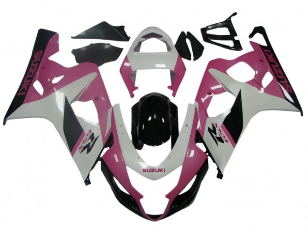 2004-2005 Suzuki GSXR 600 / GSXR 750 Motorcycle Fairings - White Pink Black UK