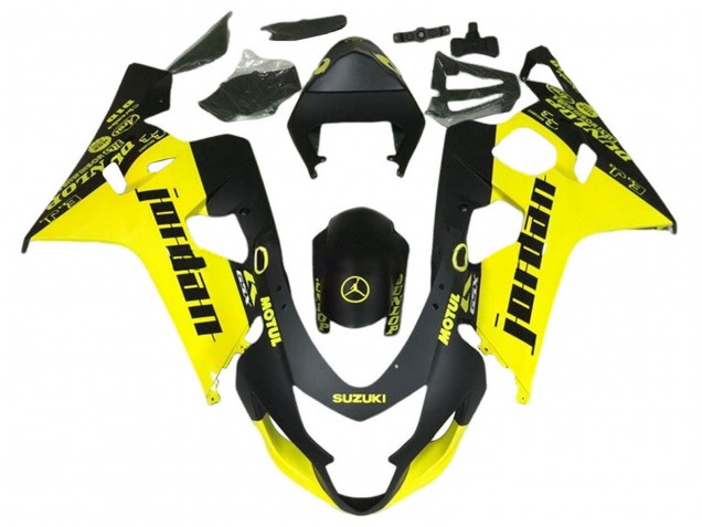 2004-2005 Suzuki GSXR 600 / GSXR 750 Motorcycle Fairings - Black Yellow Jordan UK