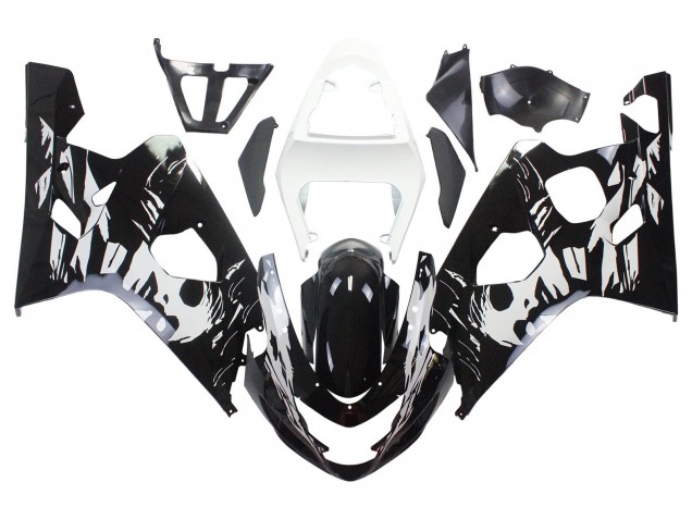2004-2005 Suzuki GSXR 600 / GSXR 750 Motorcycle Fairing - White Black UK