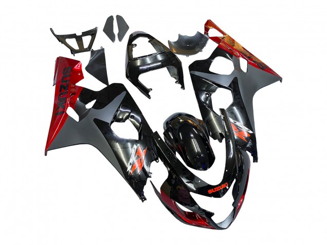 2004-2005 Suzuki GSXR 600 / GSXR 750 Motorcycle Fairings - Black Grey Red UK