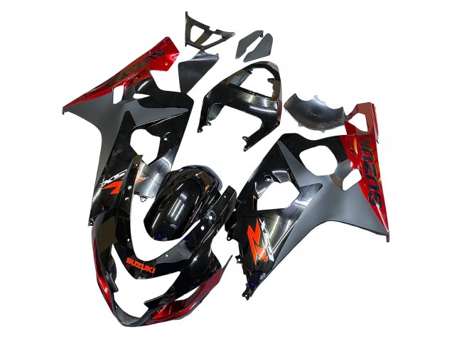 2004-2005 Suzuki GSXR 600 / GSXR 750 Motorcycle Fairings - Black Grey Red UK
