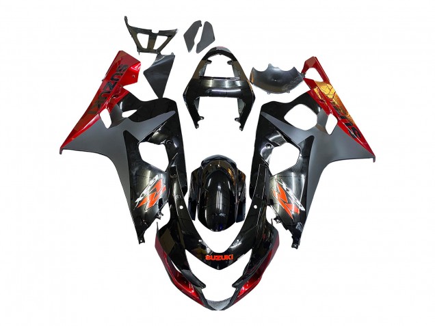 2004-2005 Suzuki GSXR 600 / GSXR 750 Motorcycle Fairings - Black Grey Red UK