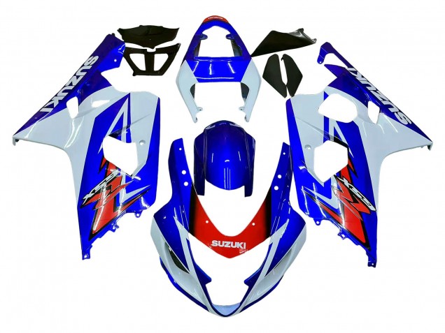 2004-2005 Suzuki GSXR 600 / GSXR 750 Motorcycle Fairing - White Blue Red UK