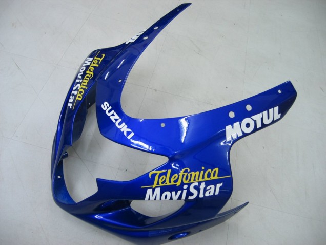 2004-2005 Suzuki GSXR 600 / GSXR 750 Motorcycle Fairings - Blue White Yellow Green Telefumica Motul MoviStar UK