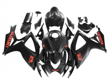 2004-2005 Suzuki GSXR 600 / GSXR 750 Motorcycle Fairings - Matte Black Red Decal UK