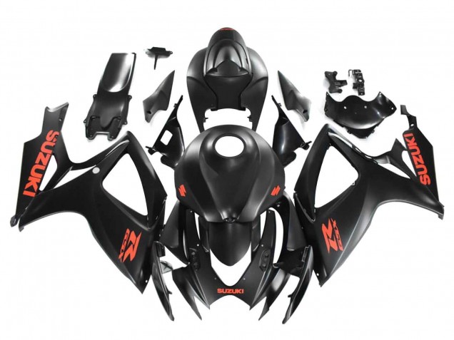 2004-2005 Suzuki GSXR 600 / GSXR 750 Motorcycle Fairings - Matte Black Red Decal UK