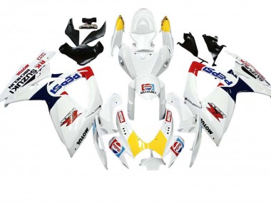 2006-2007 Suzuki GSXR 600 / GSXR 750 Motorcycle Fairings - White Red Yellow Motul UK