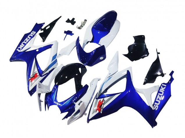 2006-2007 Suzuki GSXR 600 / GSXR 750 Motorcycle Fairings - White Blue Glossy Black Red UK