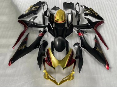 2006-2007 Suzuki GSXR 600 / GSXR 750 Motorcycle Fairings - Gold Matte Black Red UK
