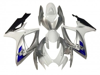 2006-2007 Suzuki GSXR 600 / GSXR 750 Motorcycle Fairings - White Silver Blue Black UK