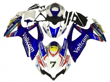2006-2007 Suzuki GSXR 600 / GSXR 750 Motorcycle Fairings - White Blue Yellow Red Voltcom UK