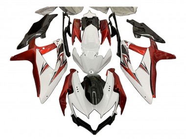 2008-2010 Suzuki GSXR 600 / GSXR 750 Motorcycle Fairings - White Orange Glossy Black UK