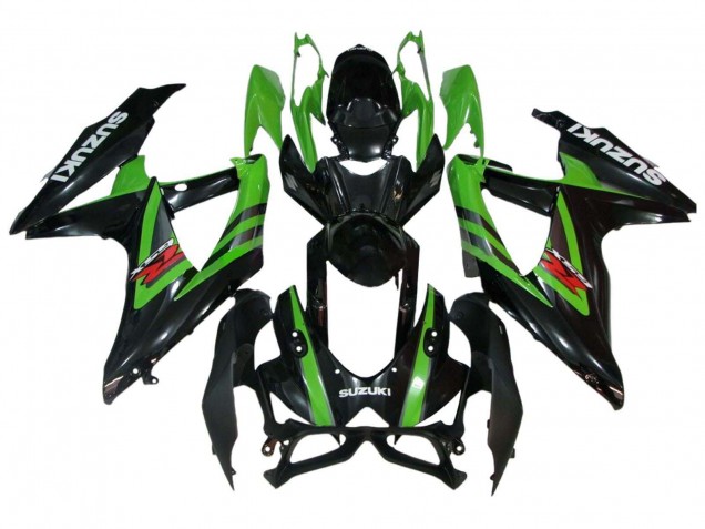 2008-2010 Suzuki GSXR 600 / GSXR 750 Motorcycle Fairings - Green Glossy Black UK