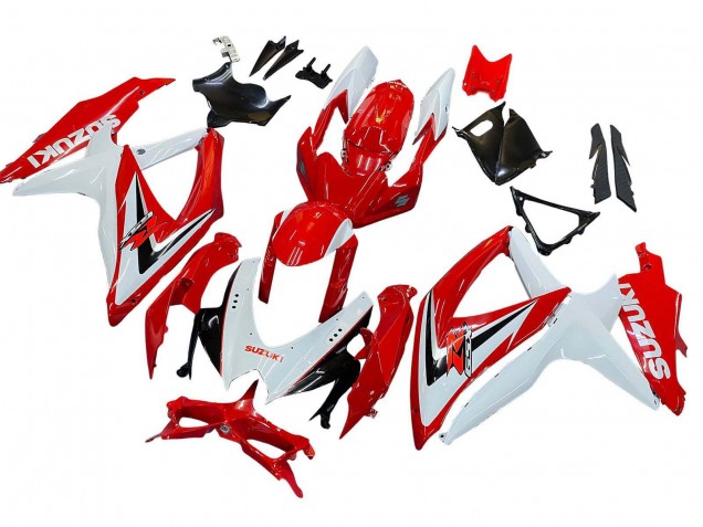 2008-2010 Suzuki GSXR 600 / GSXR 750 Motorcycle Fairings - White Red Black UK