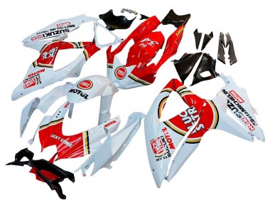 2008-2010 Suzuki GSXR 600 / GSXR 750 Motorcycle Fairings - White Red Motul Lucky Strike UK
