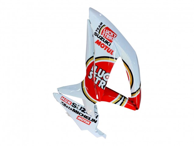 2008-2010 Suzuki GSXR 600 / GSXR 750 Motorcycle Fairings - White Red Motul Lucky Strike UK