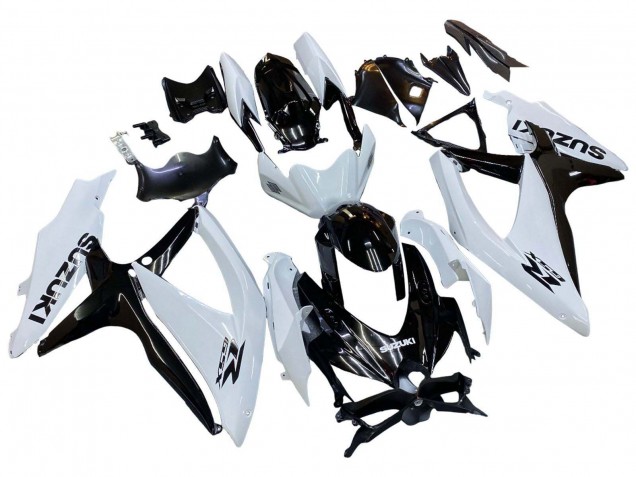 2008-2010 Suzuki GSXR 600 / GSXR 750 Motorcycle Fairing - White Black UK