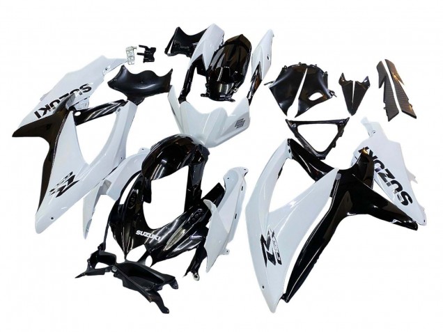 2008-2010 Suzuki GSXR 600 / GSXR 750 Motorcycle Fairing - White Black UK