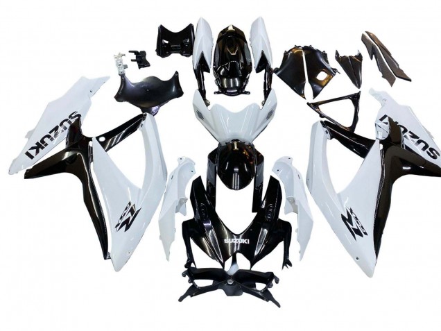 2008-2010 Suzuki GSXR 600 / GSXR 750 Motorcycle Fairing - White Black UK