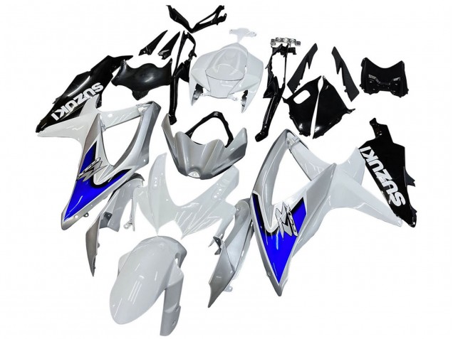 2008-2010 Suzuki GSXR 600 / GSXR 750 Motorcycle Fairings - White Silver Blue Black UK