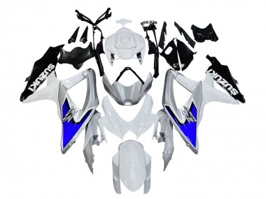 2008-2010 Suzuki GSXR 600 / GSXR 750 Motorcycle Fairings - White Silver Blue Black UK