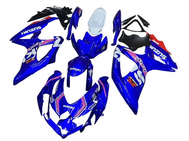 2008-2010 Suzuki GSXR 600 / GSXR 750 Motorcycle Fairings - White Blue Pink Ecstar Motul UK