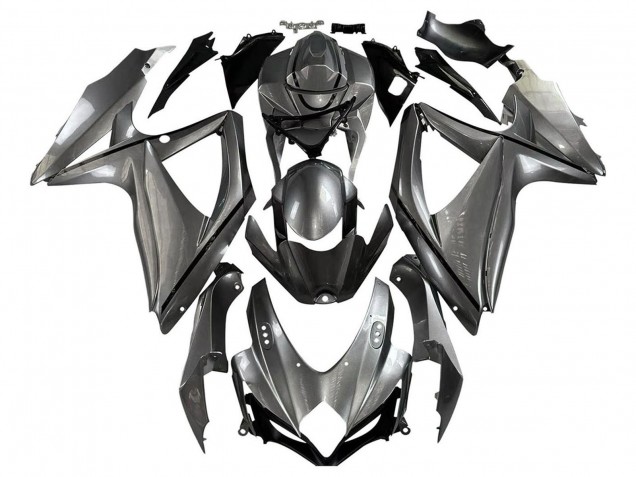 2008-2010 Suzuki GSXR 600 / GSXR 750 Motorcycle Fairings - Matte Grey Black UK
