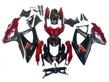 2008-2010 Suzuki GSXR 600 / GSXR 750 Motorcycle Fairing - Red Glossy Black UK