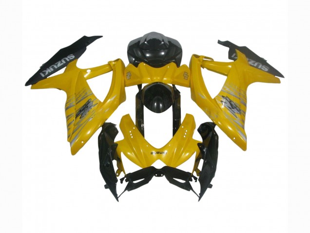 2008-2010 Suzuki GSXR 600 / GSXR 750 Motorcycle Fairings - Yellow Glossy Black UK