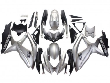 2008-2010 Suzuki GSXR 600 / GSXR 750 Motorcycle Fairings - Silver Matte Black UK