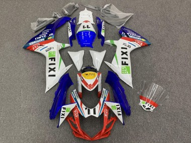 2008-2010 Suzuki GSXR 600 / GSXR 750 Motorcycle Fairings - White Blue Red Green Yellow Fixi 11 UK