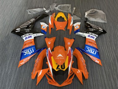 2008-2010 Suzuki GSXR 600 / GSXR 750 Motorcycle Fairings - Orange Blue White Black ITEC UK