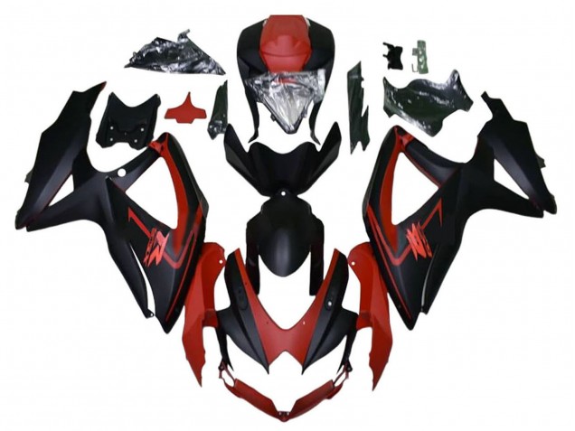 2008-2010 Suzuki GSXR 600 / GSXR 750 Motorcycle Fairings - Maroon Red Matte Black UK