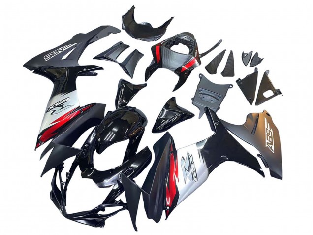 2011-2024 Suzuki GSXR 600 / GSXR 750 Motorcycle Fairings - Glossy Black Forged Carbon Fiber Silver Red UK
